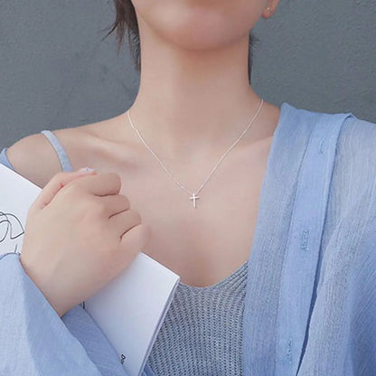 Fashion Accessories Party Simple Women Lady Jewelry Necklace Cross Pendant Clavicle Chain