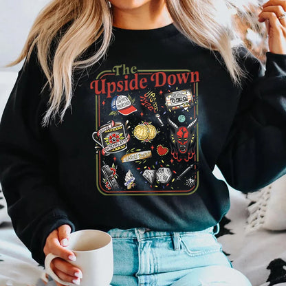The Upside Down Sweatshirt Funny Hawkins Clipart Graphic Shirts Stranger ST5 Inspired Demogorgon Tops Trendy Gothic Sweatshirts