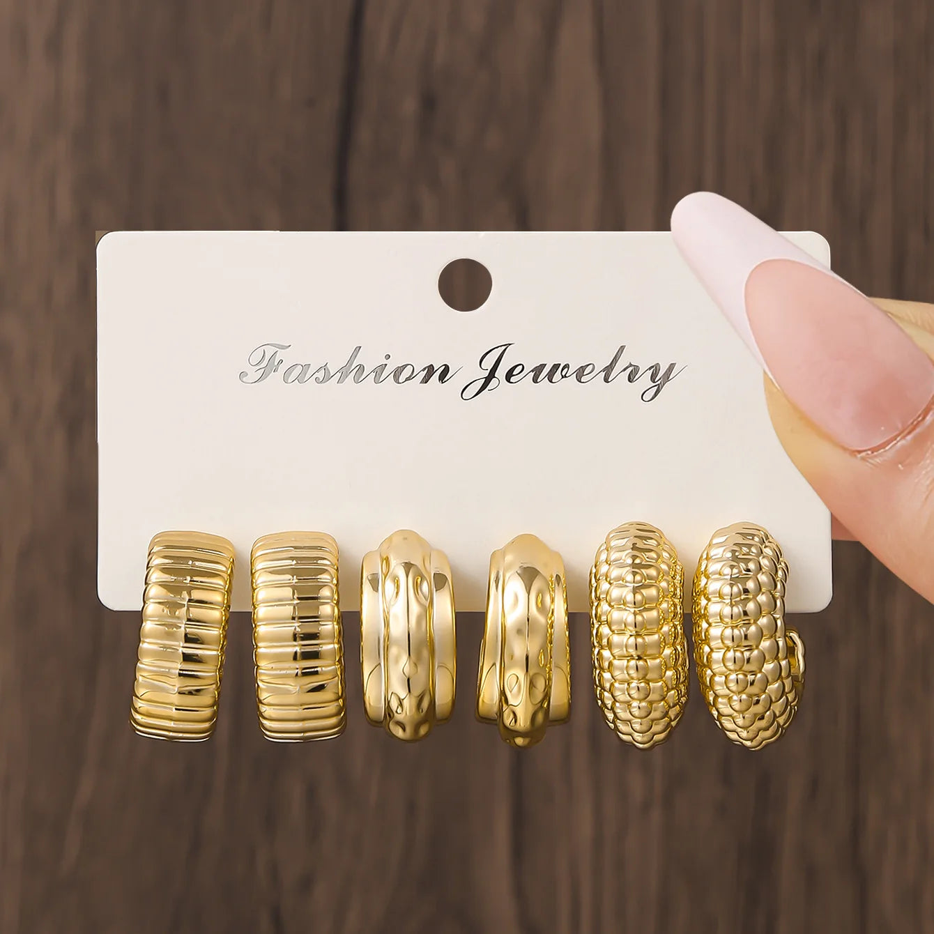 Geometric Drop Twist Wide C Hoop Earrings CCB Bold Women Accessories