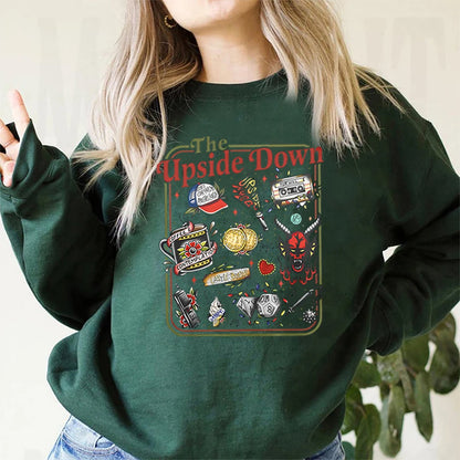 The Upside Down Sweatshirt Funny Hawkins Clipart Graphic Shirts Stranger ST5 Inspired Demogorgon Tops Trendy Gothic Sweatshirts