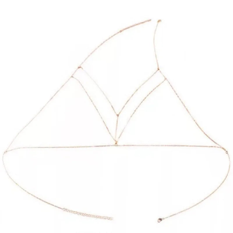 Women New Fashion Accessories Simple Chain Clothing Geometric Plain Chain Sexy Body Chain BD7045