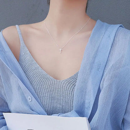 Fashion Accessories Party Simple Women Lady Jewelry Necklace Cross Pendant Clavicle Chain
