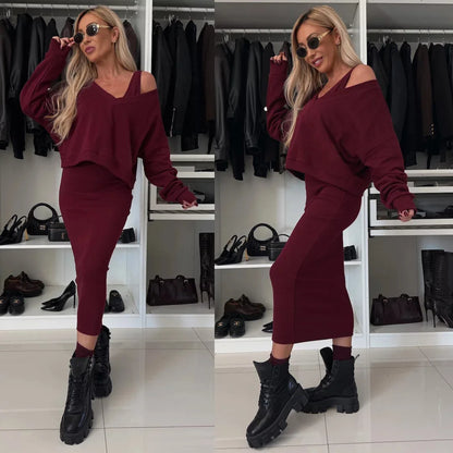 Two Piece Sets Women Dress Sets Tracksuit Jogger Y2k Sweatshirts Autumn Winter Sports Elastic Waist Streetwear Matching Sets