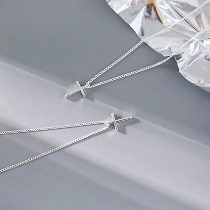 Fashion Accessories Party Simple Women Lady Jewelry Necklace Cross Pendant Clavicle Chain