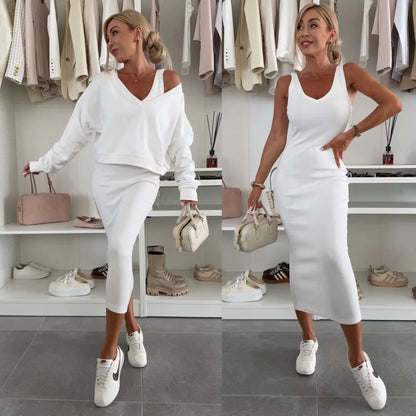 Two Piece Sets Women Dress Sets Tracksuit Jogger Y2k Sweatshirts Autumn Winter Sports Elastic Waist Streetwear Matching Sets