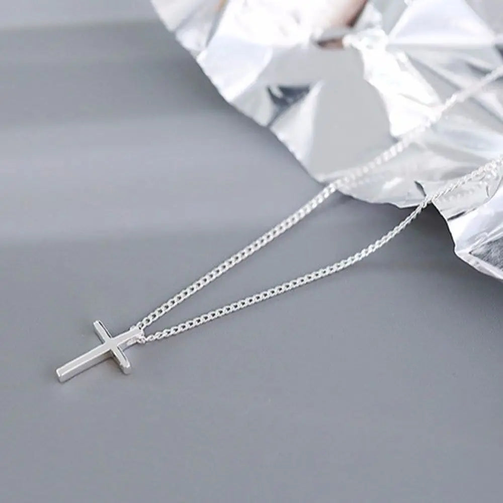 Fashion Accessories Party Simple Women Lady Jewelry Necklace Cross Pendant Clavicle Chain