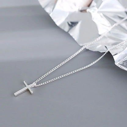 Fashion Accessories Party Simple Women Lady Jewelry Necklace Cross Pendant Clavicle Chain